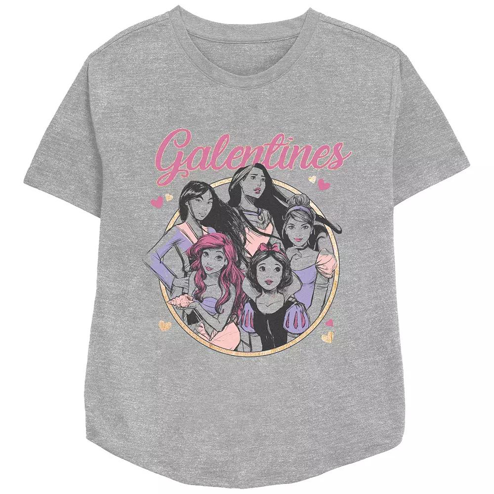 Women's Disney Princess Galentines Group Relaxed Fit Graphic Tee, Girl's,  Product Image