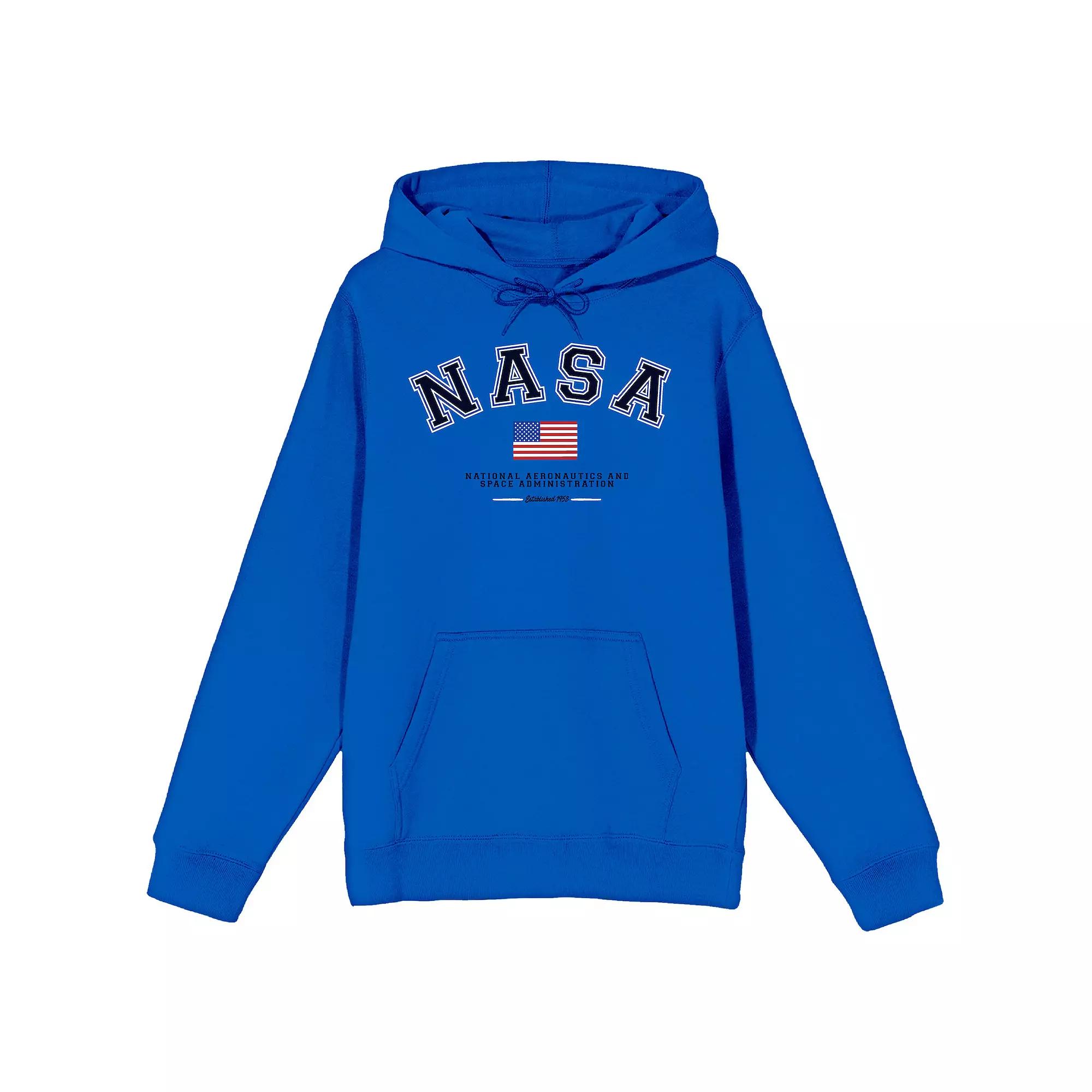 Men's NASA U.S. Flag Varsity Logo Graphic Hoodie, Size: Large, Blue Product Image