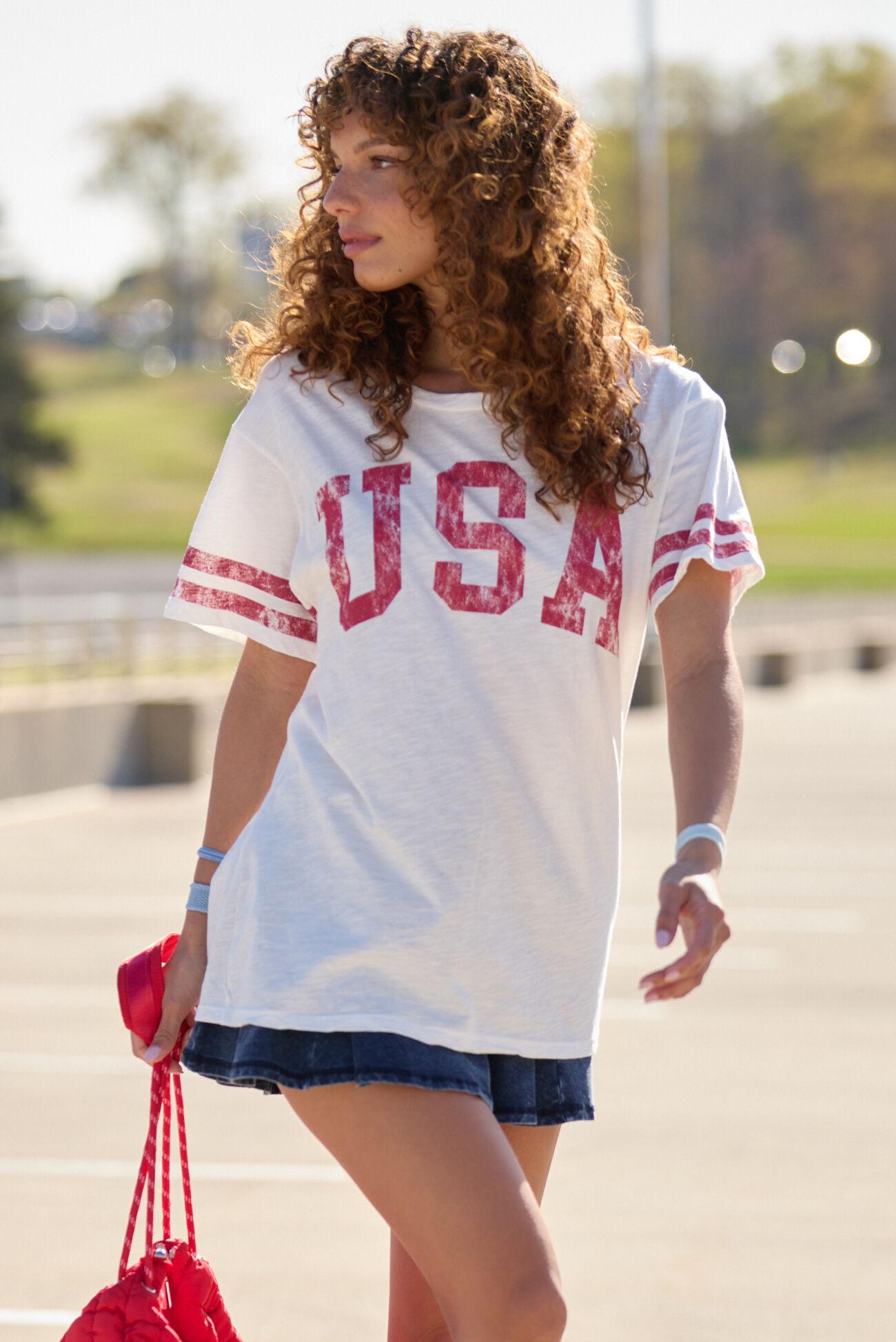 USA Oversized Slub Tee Product Image