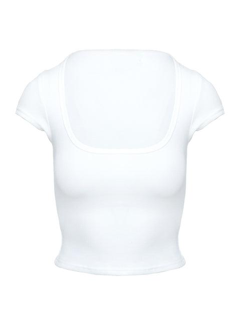 Baseline Square Neck Rib Top White Product Image