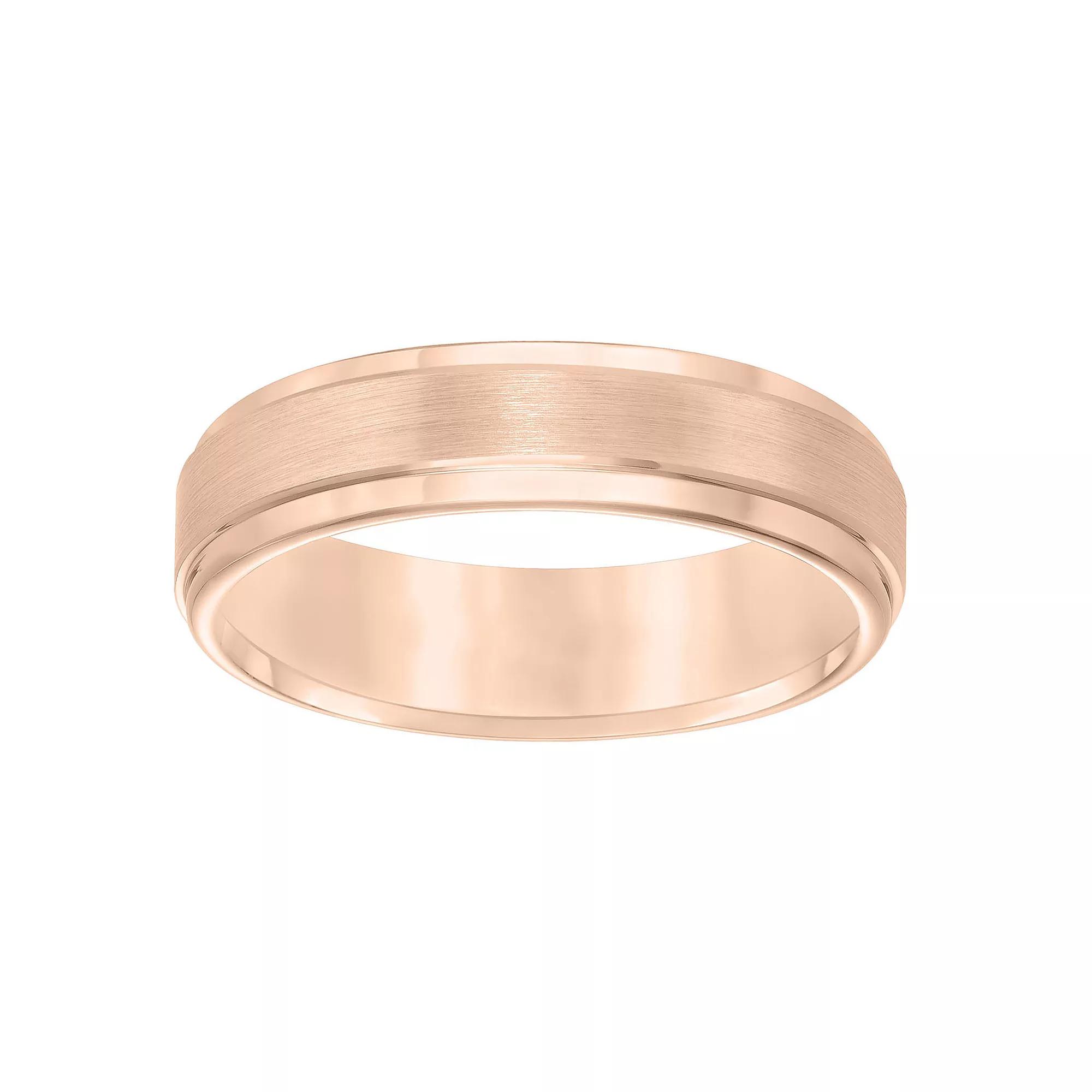 AXL Tungsten Carbide 6 mm Step-Edge Comfort Fit Men's Band, Size: 12.50, Pink Tungsten Product Image