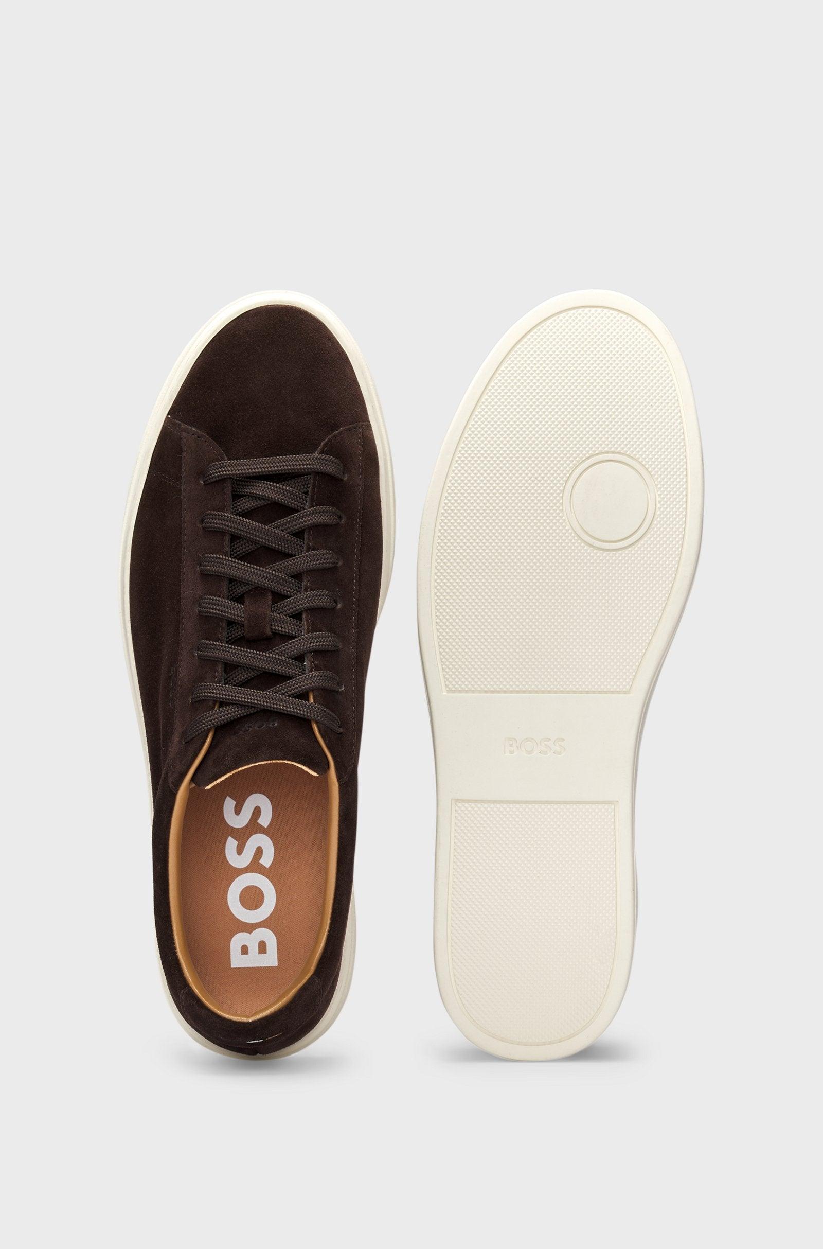 Boss Suede Trainers with Rubber Outsole Product Image