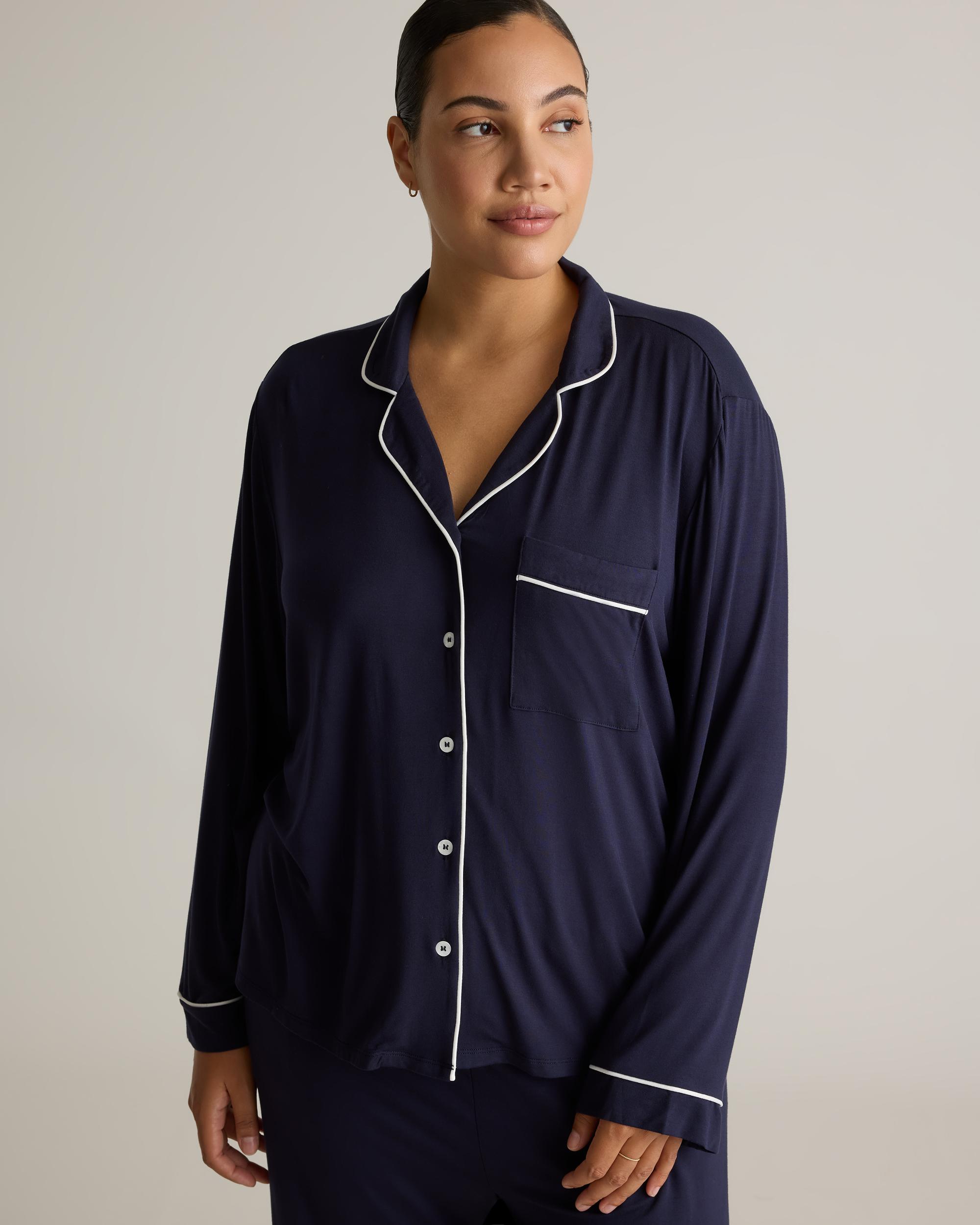 Quince | Women's Bamboo Jersey Long Sleeve Pajama Set Size XL Product Image
