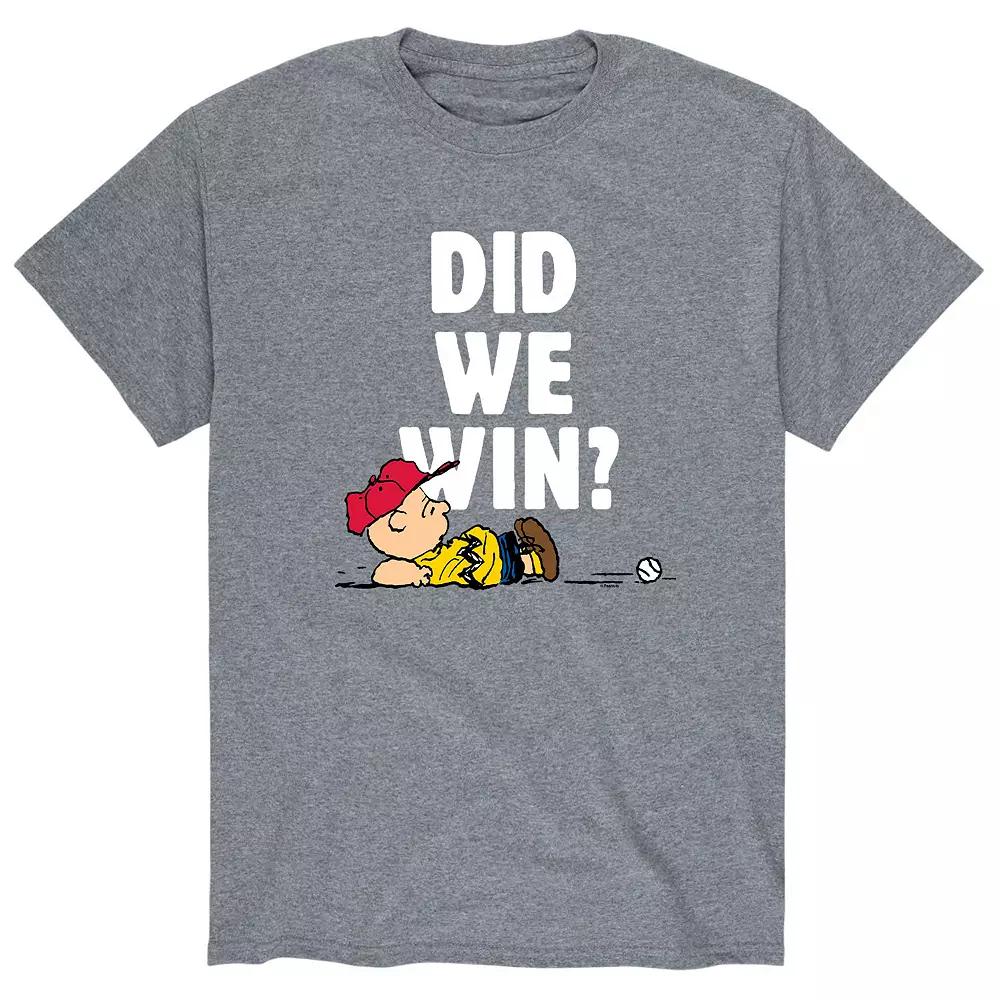 Men's Peanuts Did We Win Tee, Size: XL, Gray Product Image