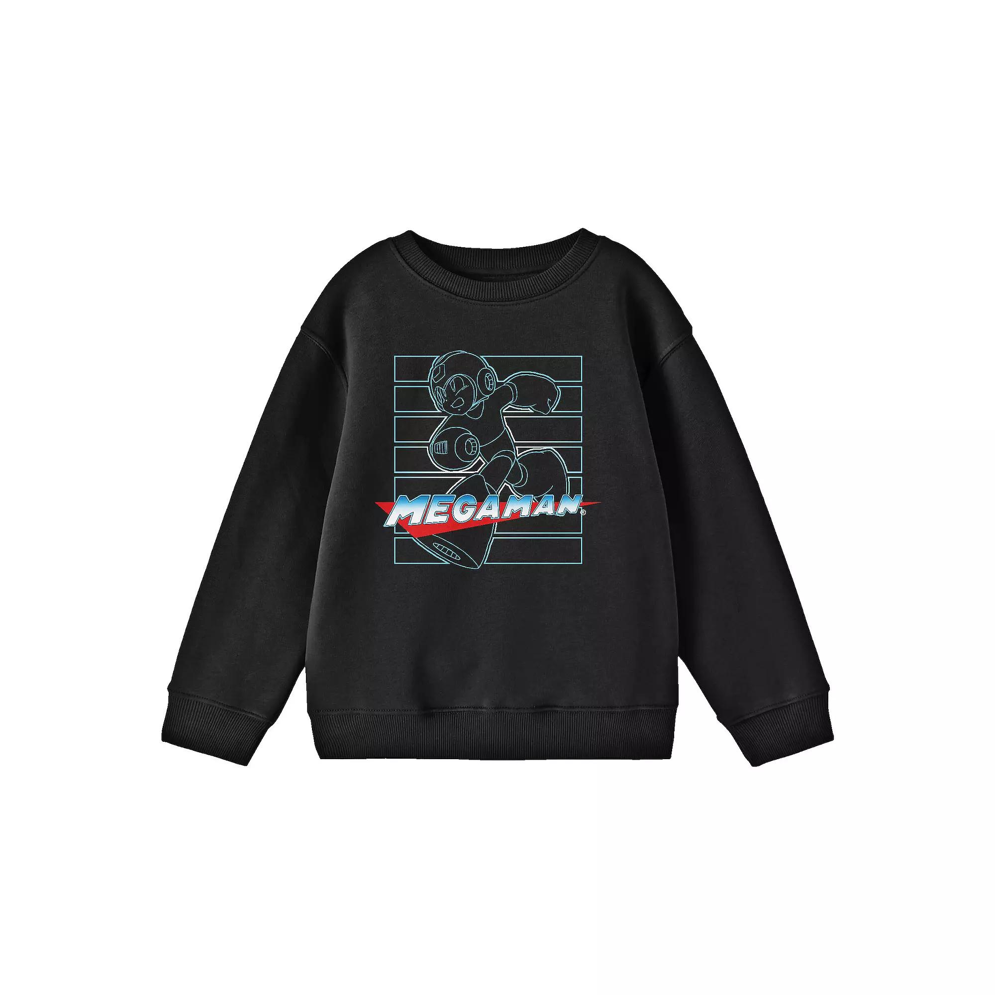 Boys 8-20 Mega Man Gradient Line Art Long Sleeve Tee, Boy's, Size: XL, Black Product Image