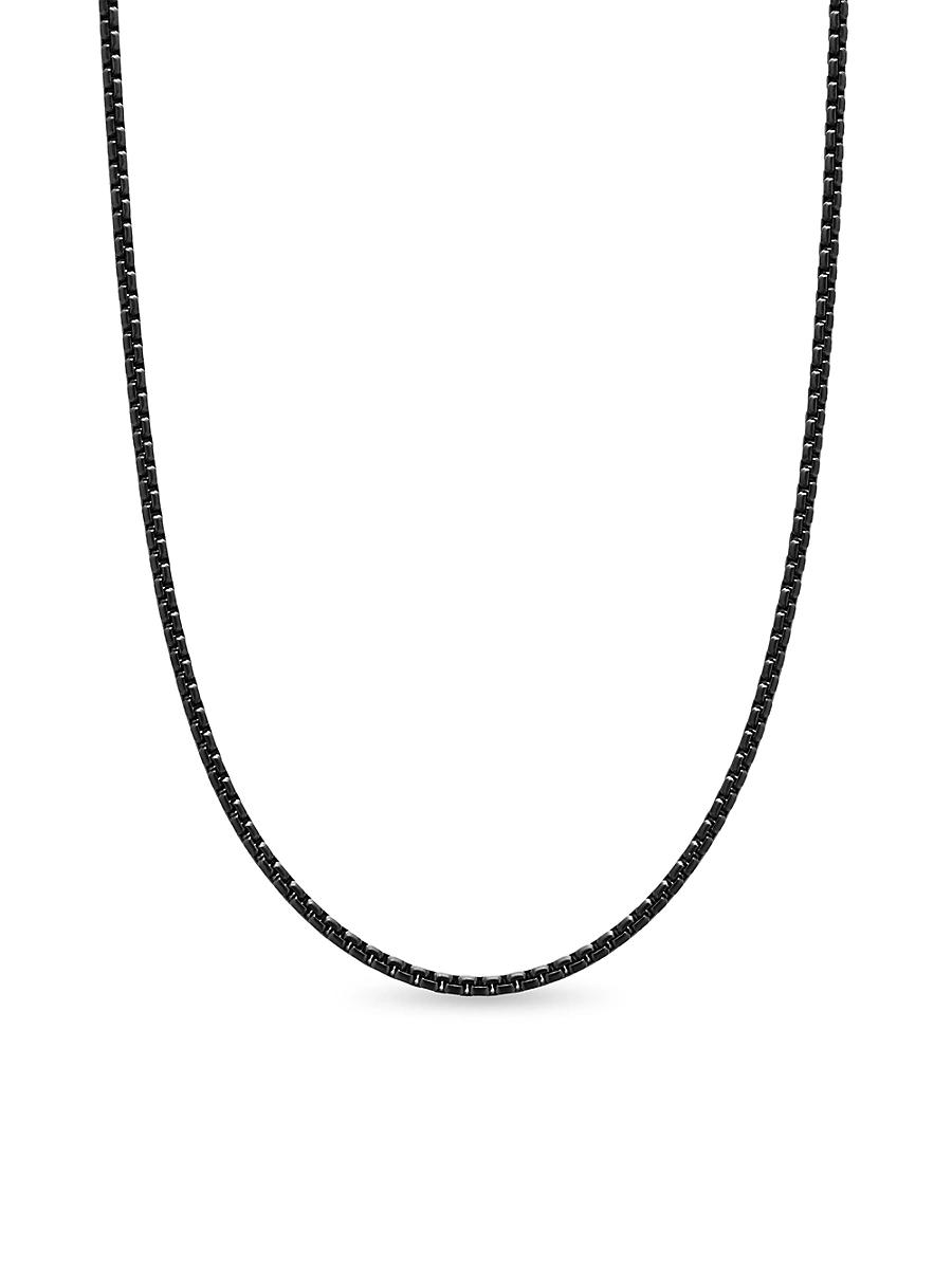Mens PVD-Coated Stainless Steel Box Chain Necklace Product Image