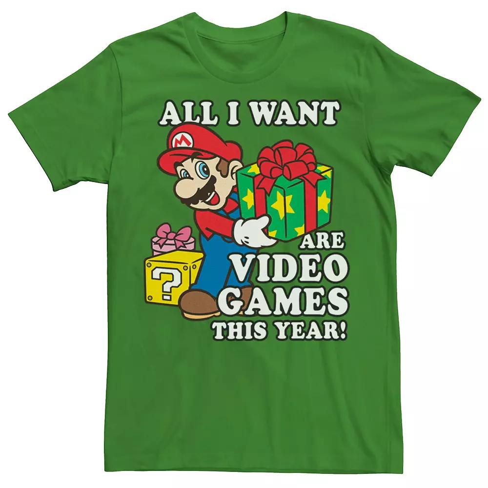 Men's Nintendo Super Mario I Want Video Games Present Graphic Tee,  Product Image