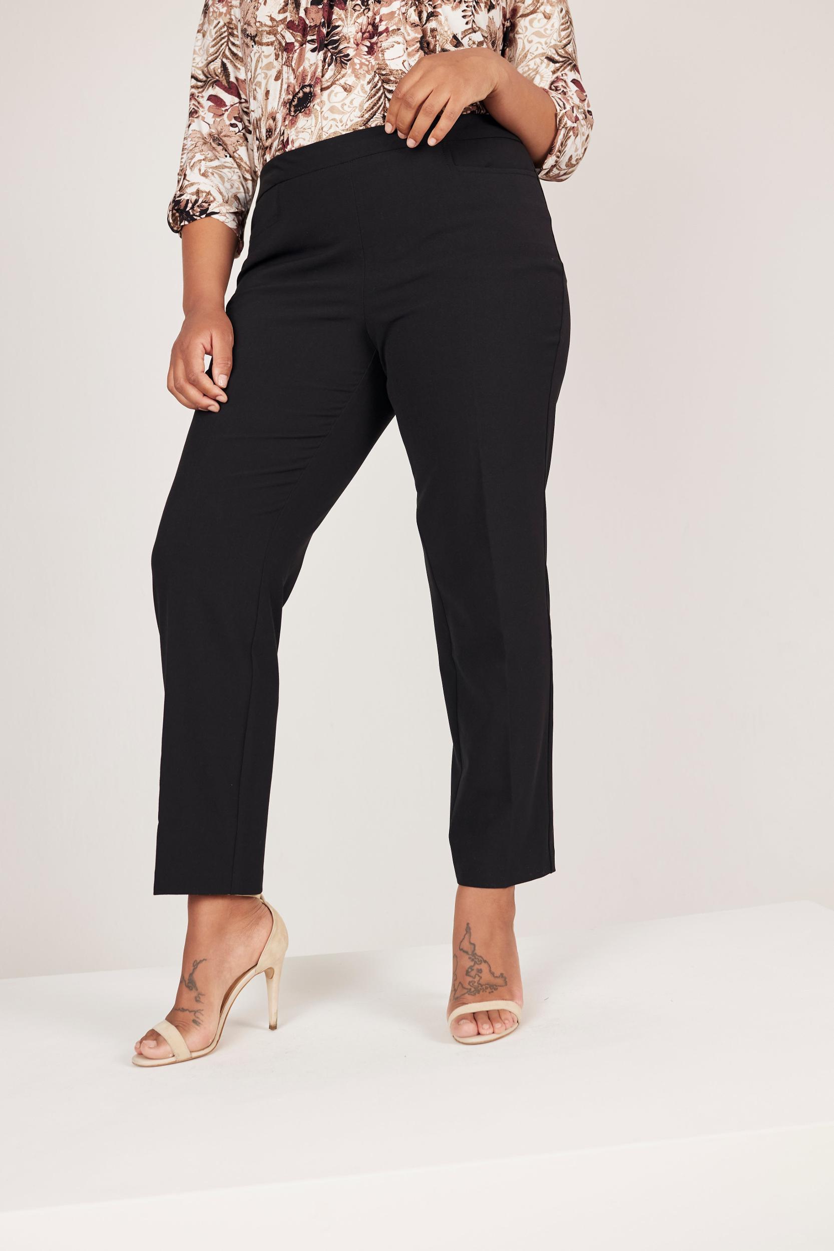 Roz & Ali™ Pull On Tummy Control Pants With L Pockets, Tall Length Plus Product Image