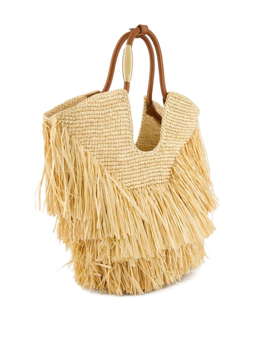 fringed straw handbag Product Image