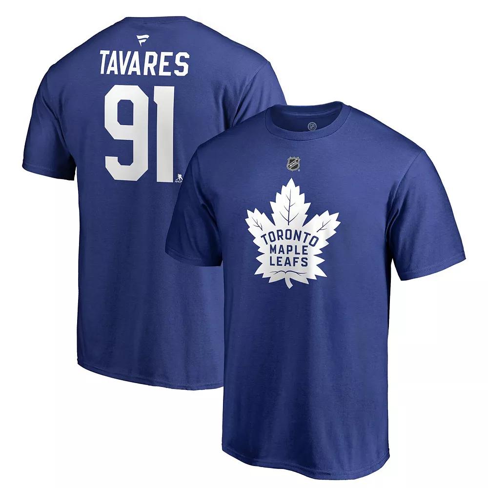 Men's Fanatics Branded John Tavares Royal Toronto Maple Leafs Authentic Stack Name & Number T-Shirt, Size: Small, Mpl Blue Product Image