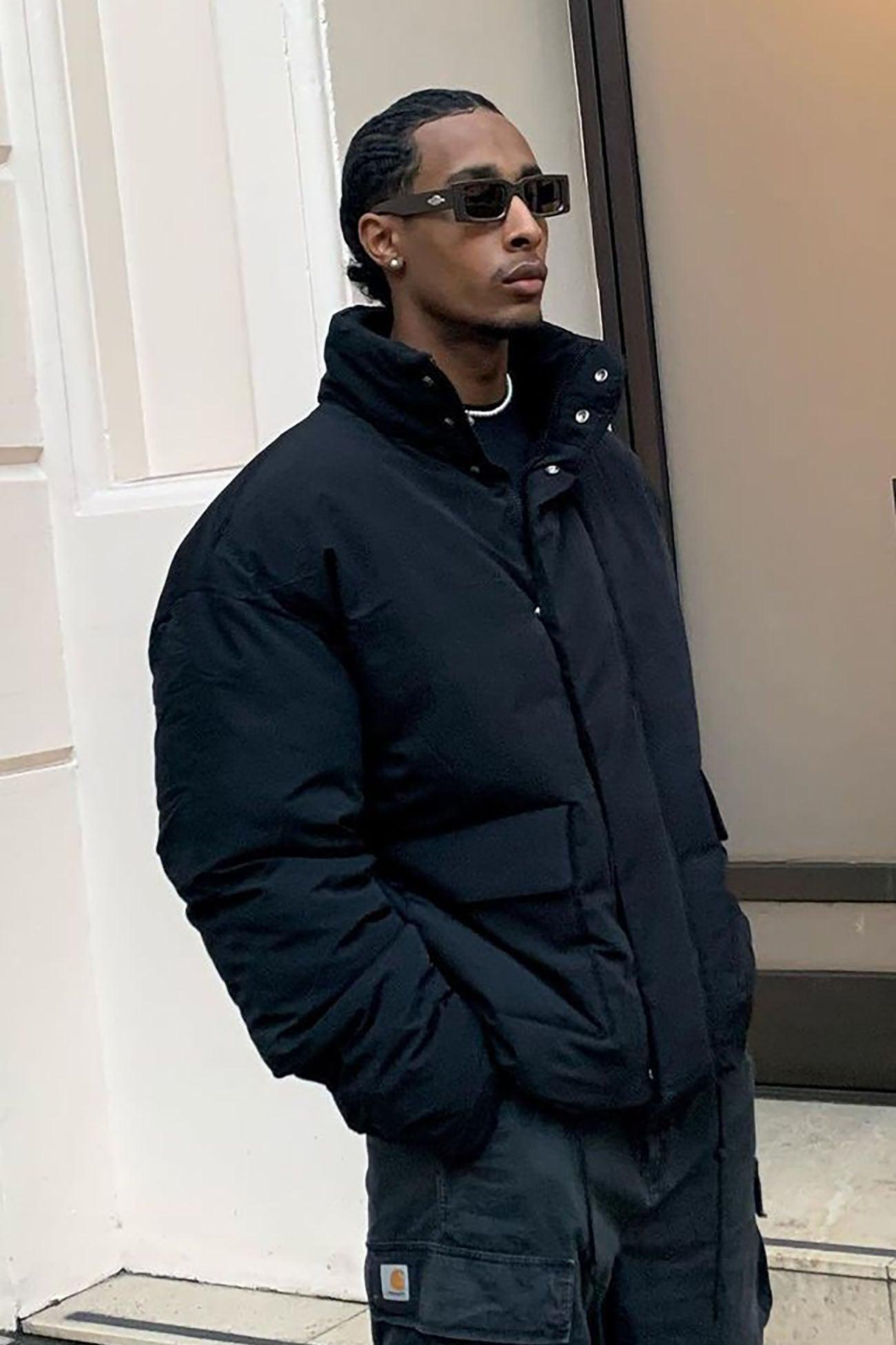 Titan Cargo Pocket Puffer Jacket - Black Product Image