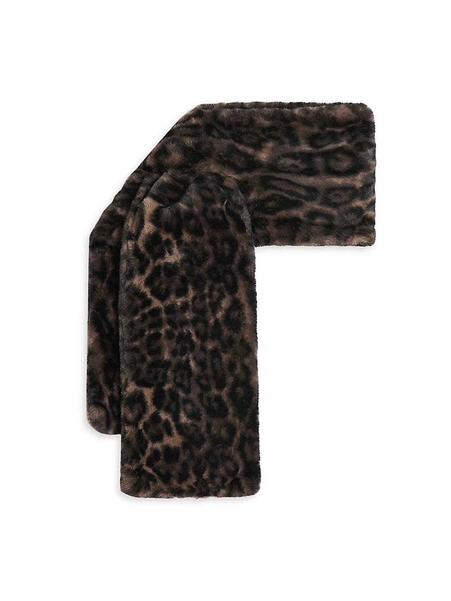 Womens Kai Leopard Faux-Fur Pull-Through Scarf Product Image
