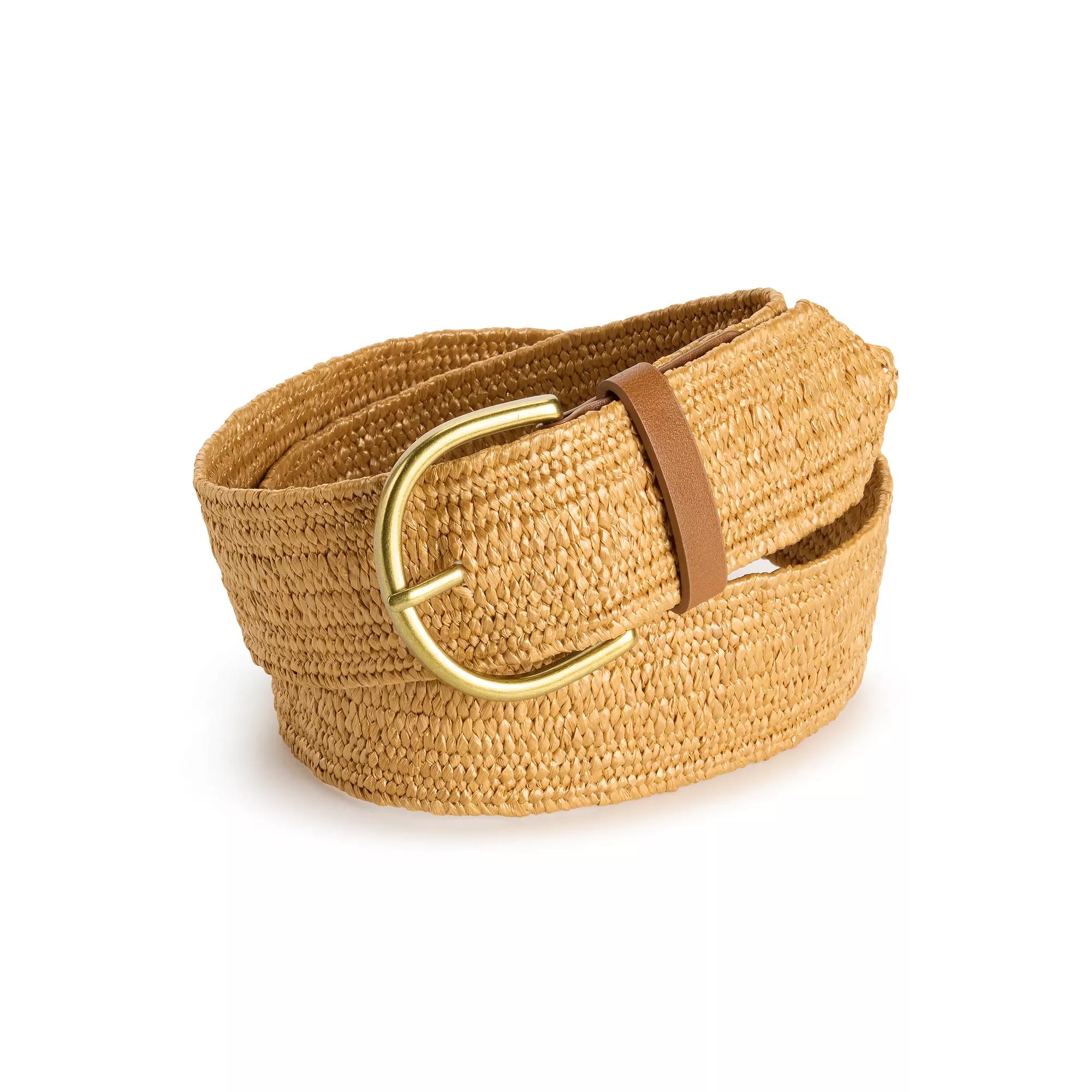 Women's Sonoma Goods For Life® 45MM Stretch PP Straw With Harness Buckle, Size: Medium, Toast Product Image