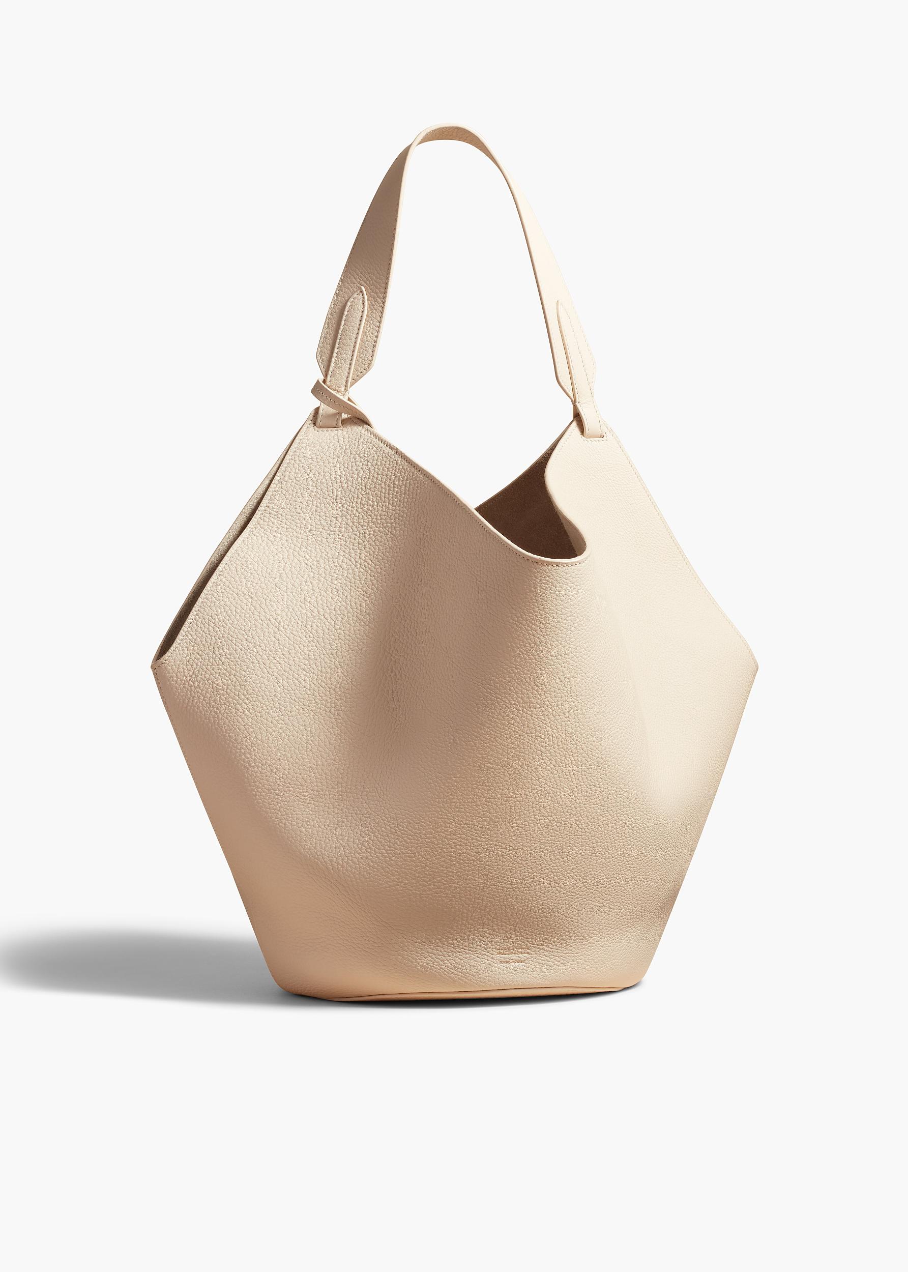 Medium Lotus Tote in Dark Ivory Pebbled Leather Product Image