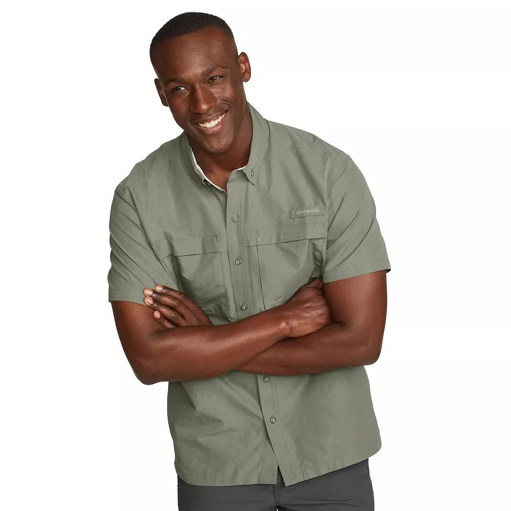 Big & Tall Eddie Bauer Short Sleeve Rainier Ripstop Button-Down Shirt, Men's,  Product Image