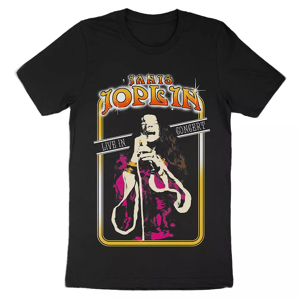 Men's Janis Joplin Live In Concert Tee, Size: Large, Black Product Image