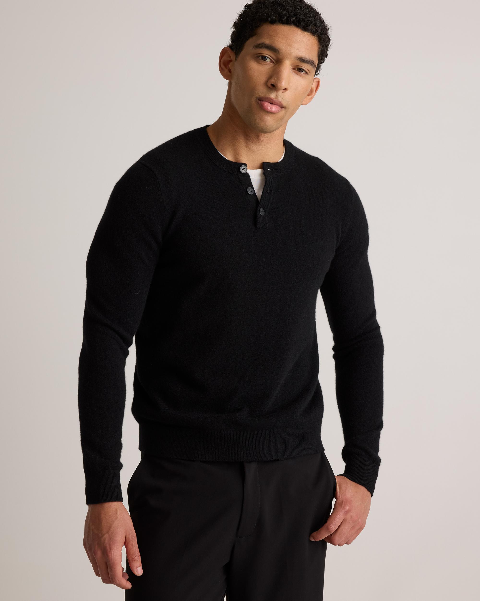 Quince | Men's Mongolian Cashmere Henley Sweater Product Image