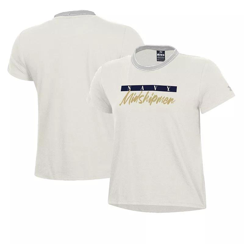 Women's Under Armour Cream Navy Midshipmen Iconic T-Shirt,  Product Image