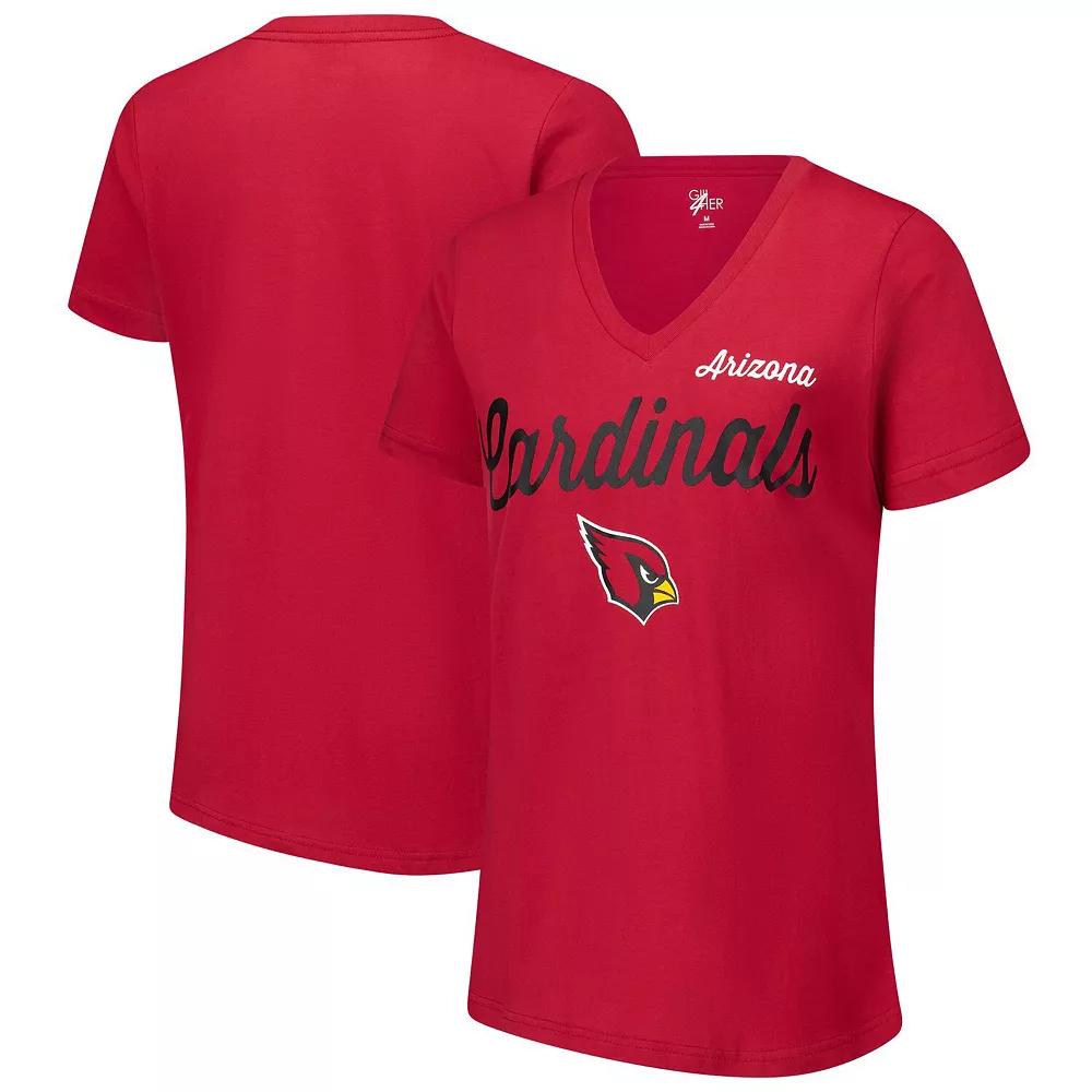 Women's G-III 4Her by Carl Banks Cardinal Arizona Cardinals Post Season V-Neck T-Shirt,  Product Image