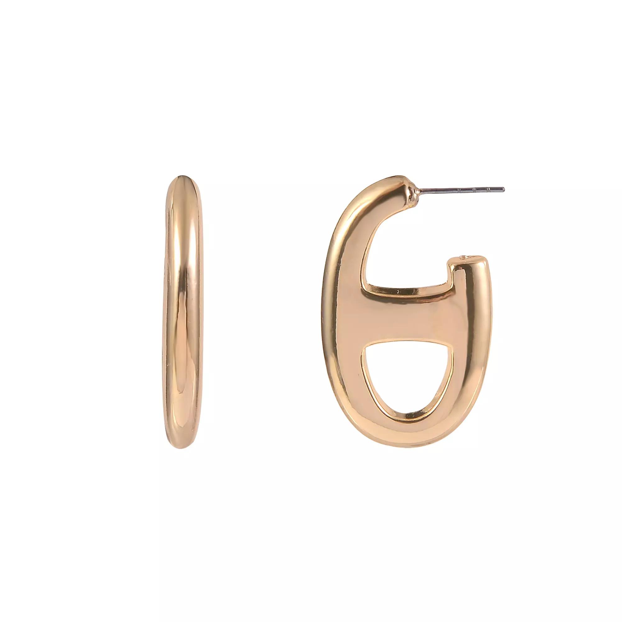 Emberly Gold Tone Mariner Link Earrings, Women's, None Product Image