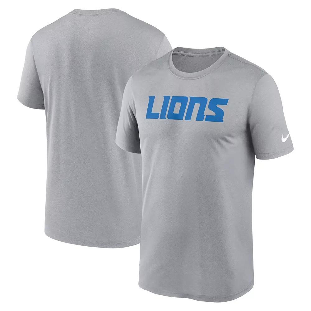 Men's Nike Heather Gray Detroit Lions Primetime Legend Wordmark Performance T-Shirt, Size: XL, Grey Product Image