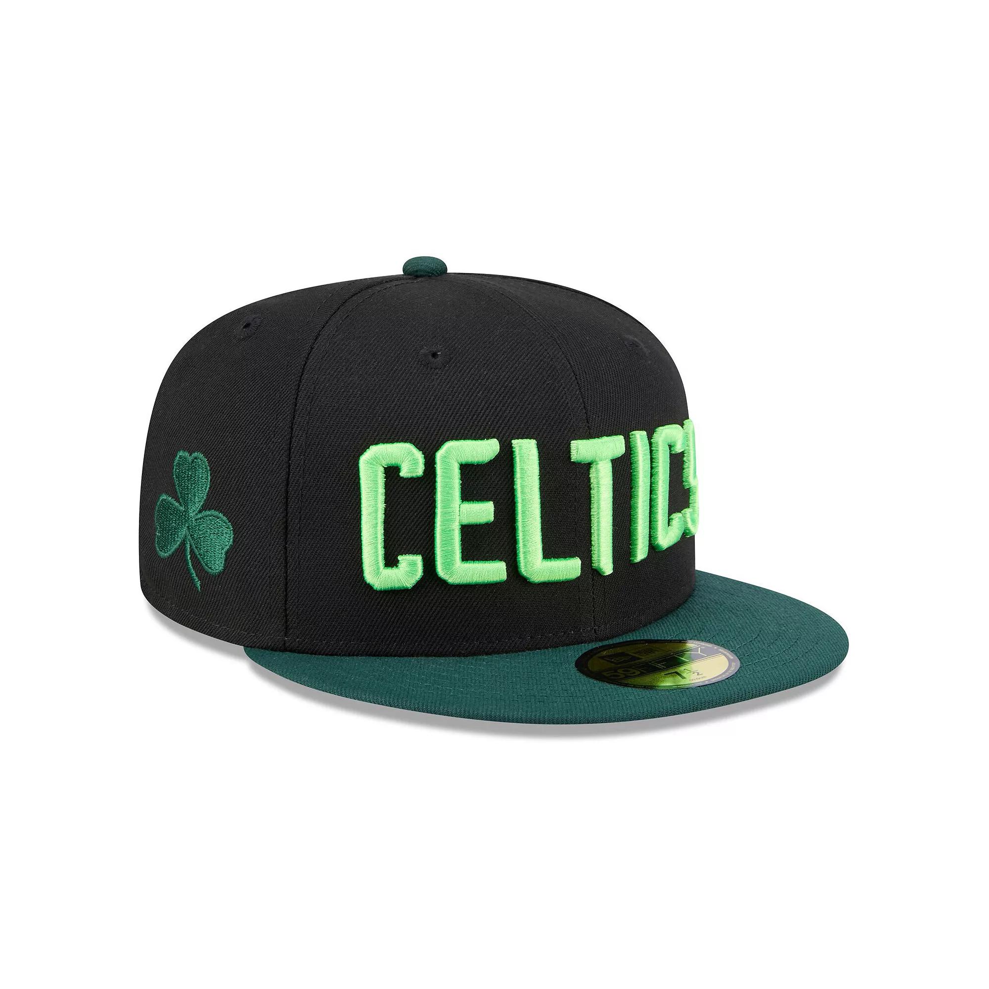 Men's New Era  Black Boston Celtics 2024/25 City Edition 59FIFTY Fitted Hat, Size: 7 3/8 Product Image
