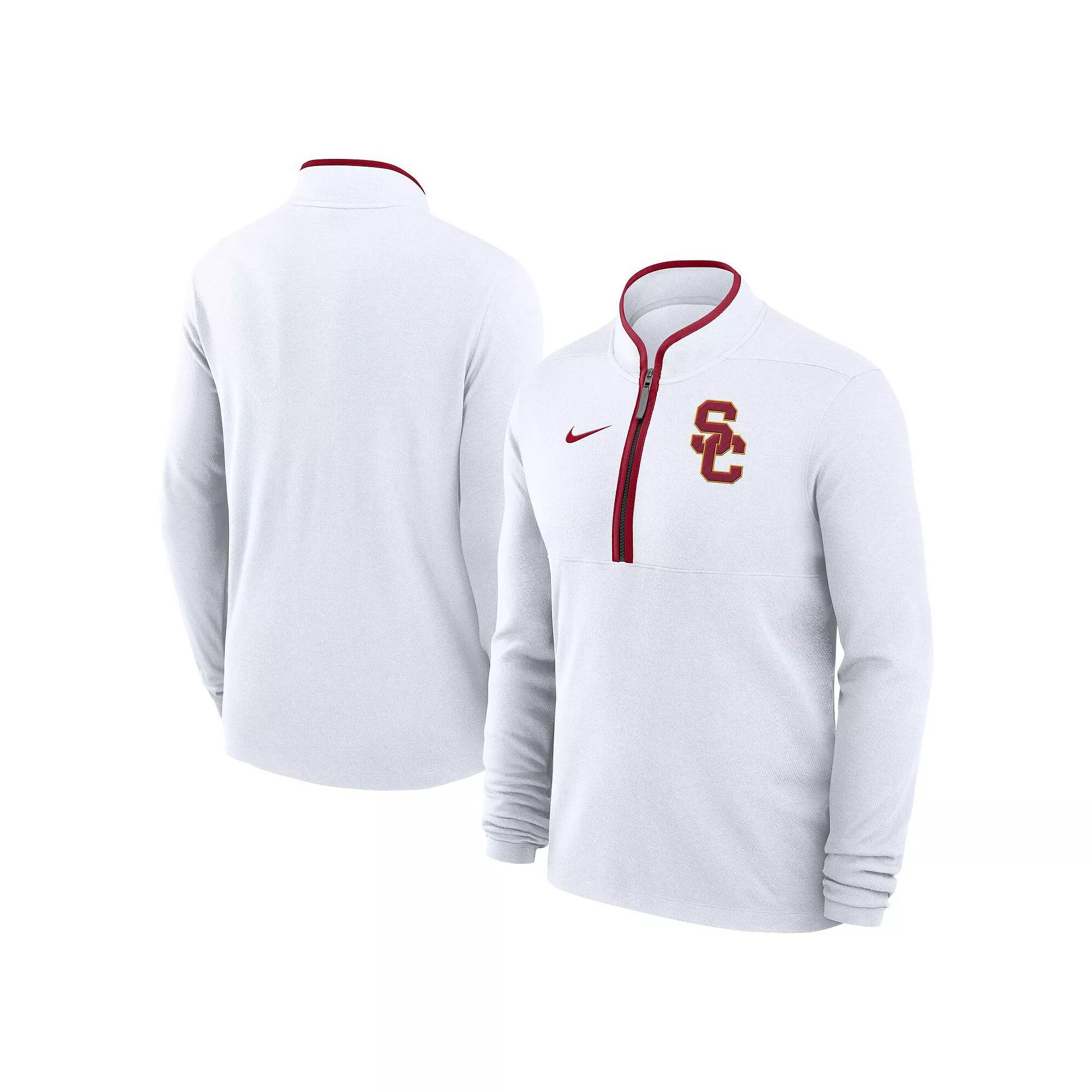 Men's Nike  White USC Trojans Victory Performance Half-Zip Top, Size: Small Product Image
