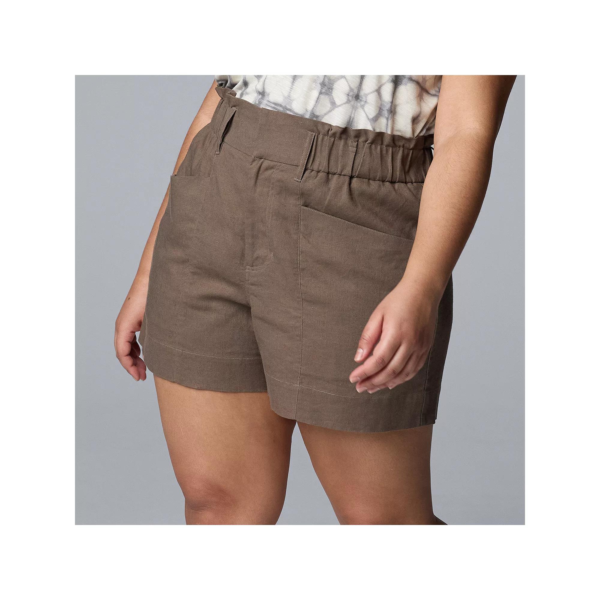 Plus Size Simply Vera Vera Wang Utility Shorts, Women's, Size: 1XL, Green Tapenade Product Image