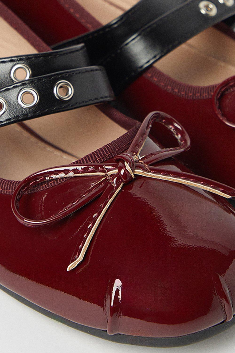 Double Buckle Strap Patent Ballet Flat Product Image