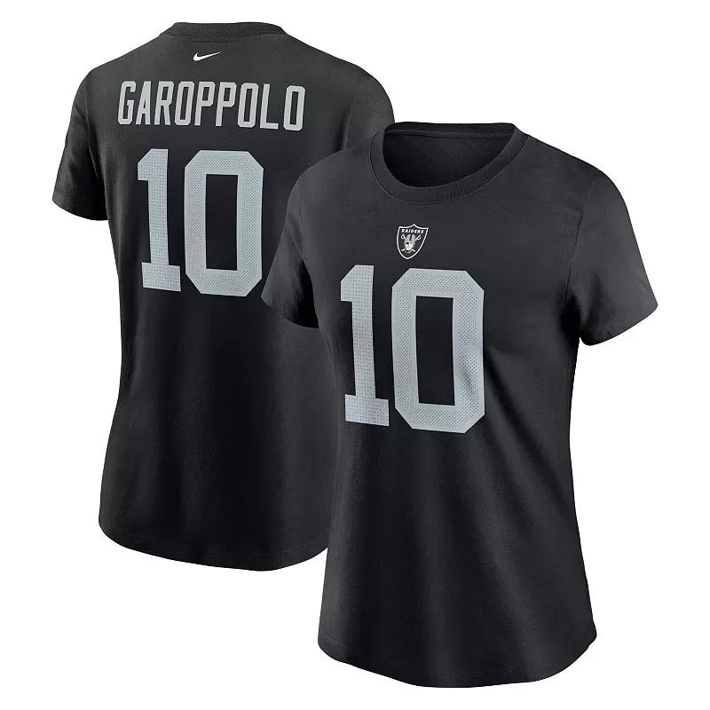 Women's Nike Jimmy Garoppolo Black Las Vegas Raiders Player Name & Number T-Shirt, Size: Small, Lvr Black Product Image