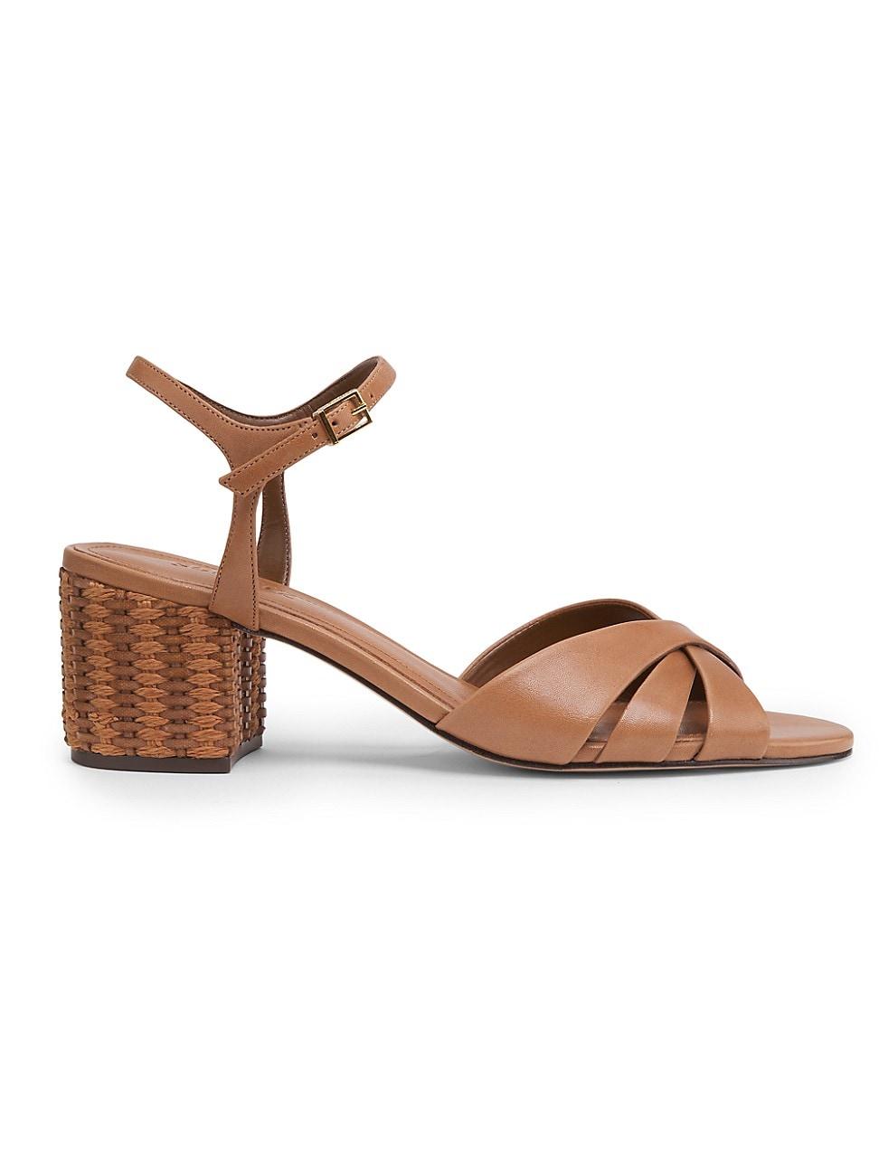 Womens Keefa Leather Block-Heel Sandals Product Image