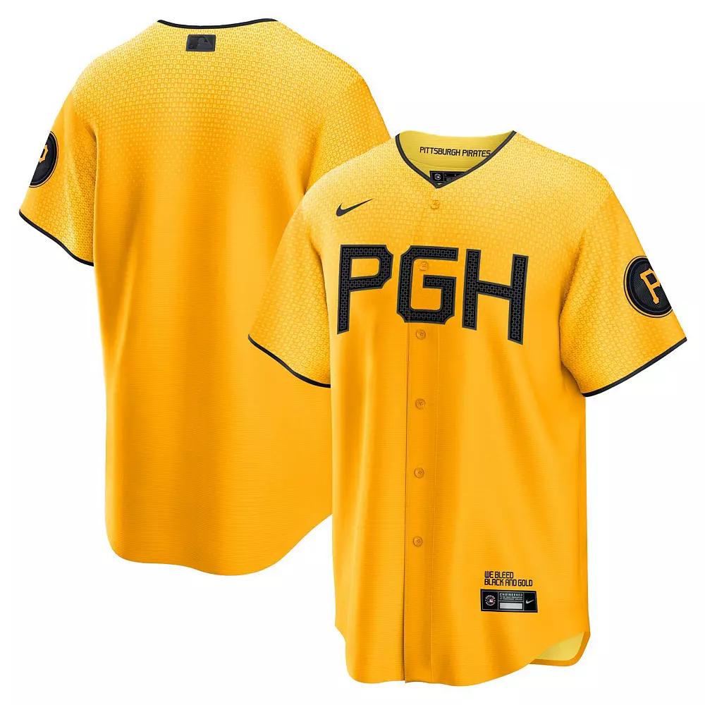 Men's Nike Gold Pittsburgh Pirates 2023 City Connect Replica Jersey,  Product Image