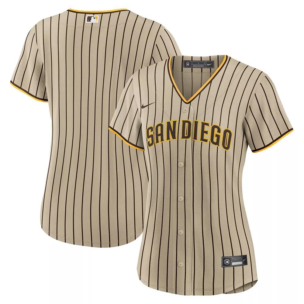 Women's Nike Tan San Diego Padres Alternate Replica Team Jersey, Size: Small Product Image