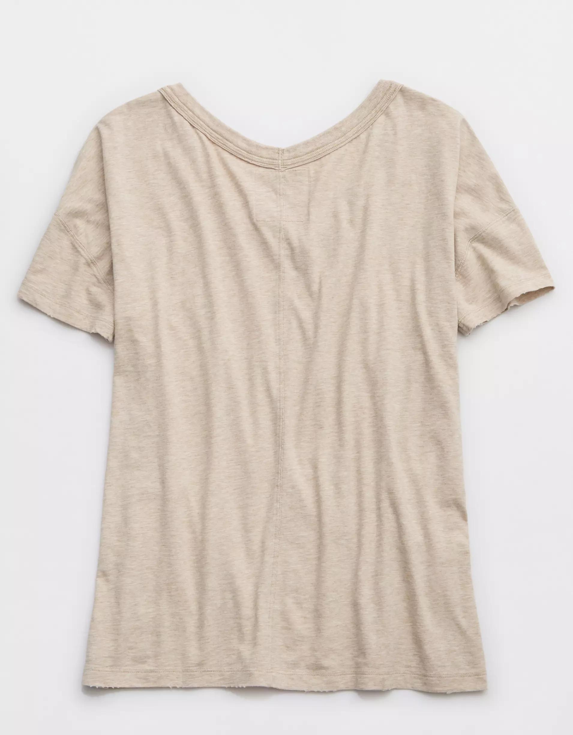 Aerie Oversized V-Neck Boyfriend T-Shirt Product Image