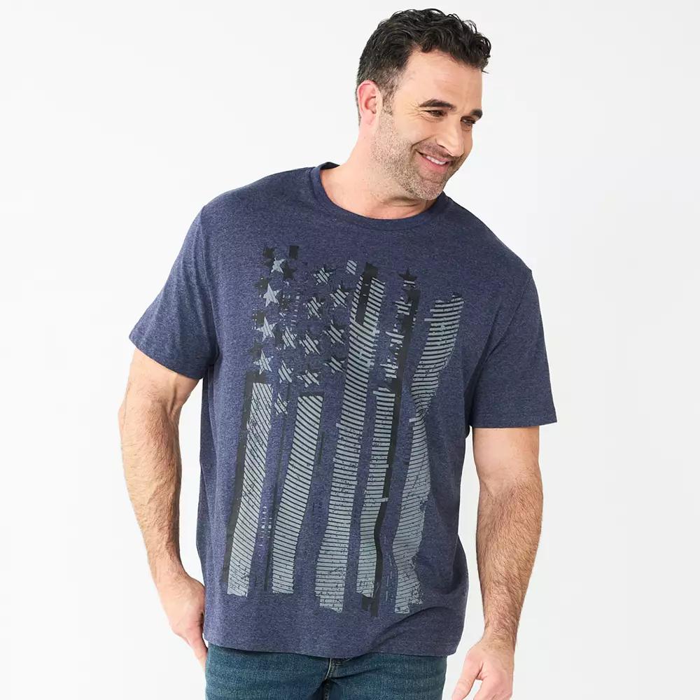 Big & Tall Glitched Freedom Graphic Tee, Men's,  Product Image