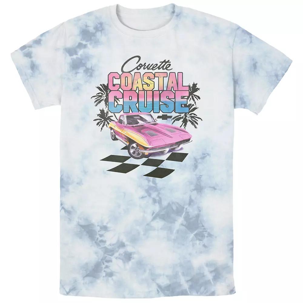 Men's Chevrolet Corvette Coastal Cruise Bombard Wash Graphic Tee, Size: XL, White Blue Product Image