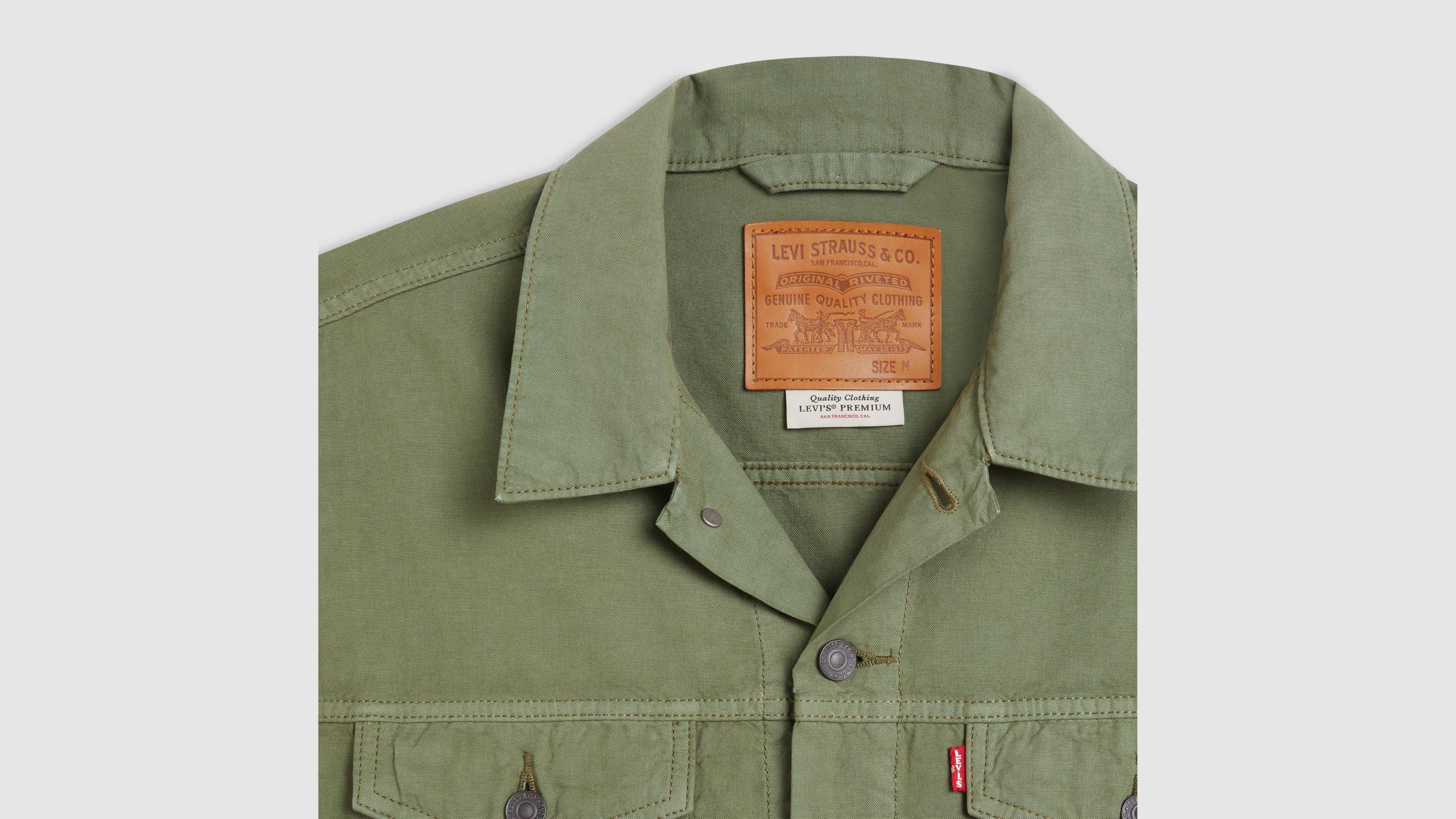 Relaxed Fit Cotton Linen Trucker Jacket Product Image