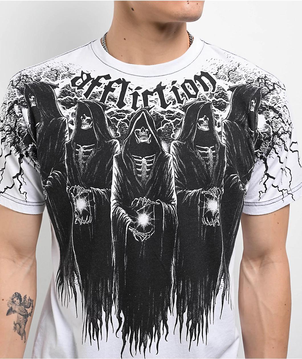 Affliction Shadow White T-Shirt Product Image