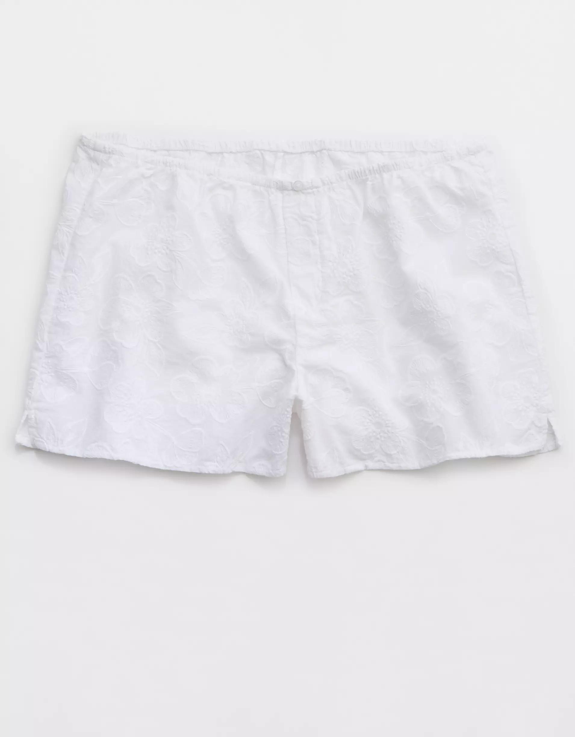 Aerie Off-Duty Embroidered Cotton Boxer Product Image