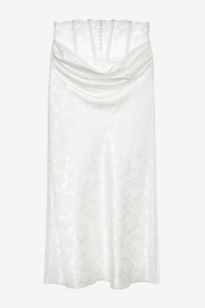 Rita Rose Maxi Skirt — White Product Image