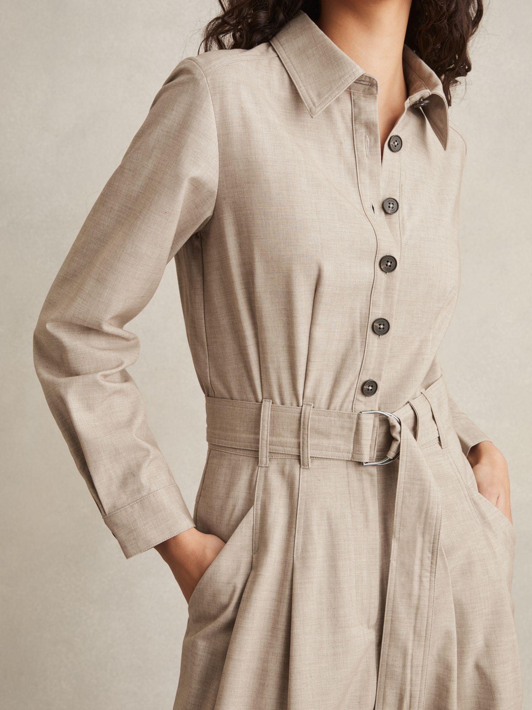 Tailored Wide Leg Jumpsuit in Neutral Product Image