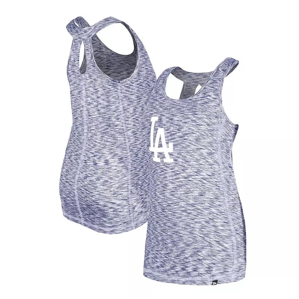 Women's New Era Royal Los Angeles Dodgers Space Dye Keyhole Back Tank Top,  Product Image