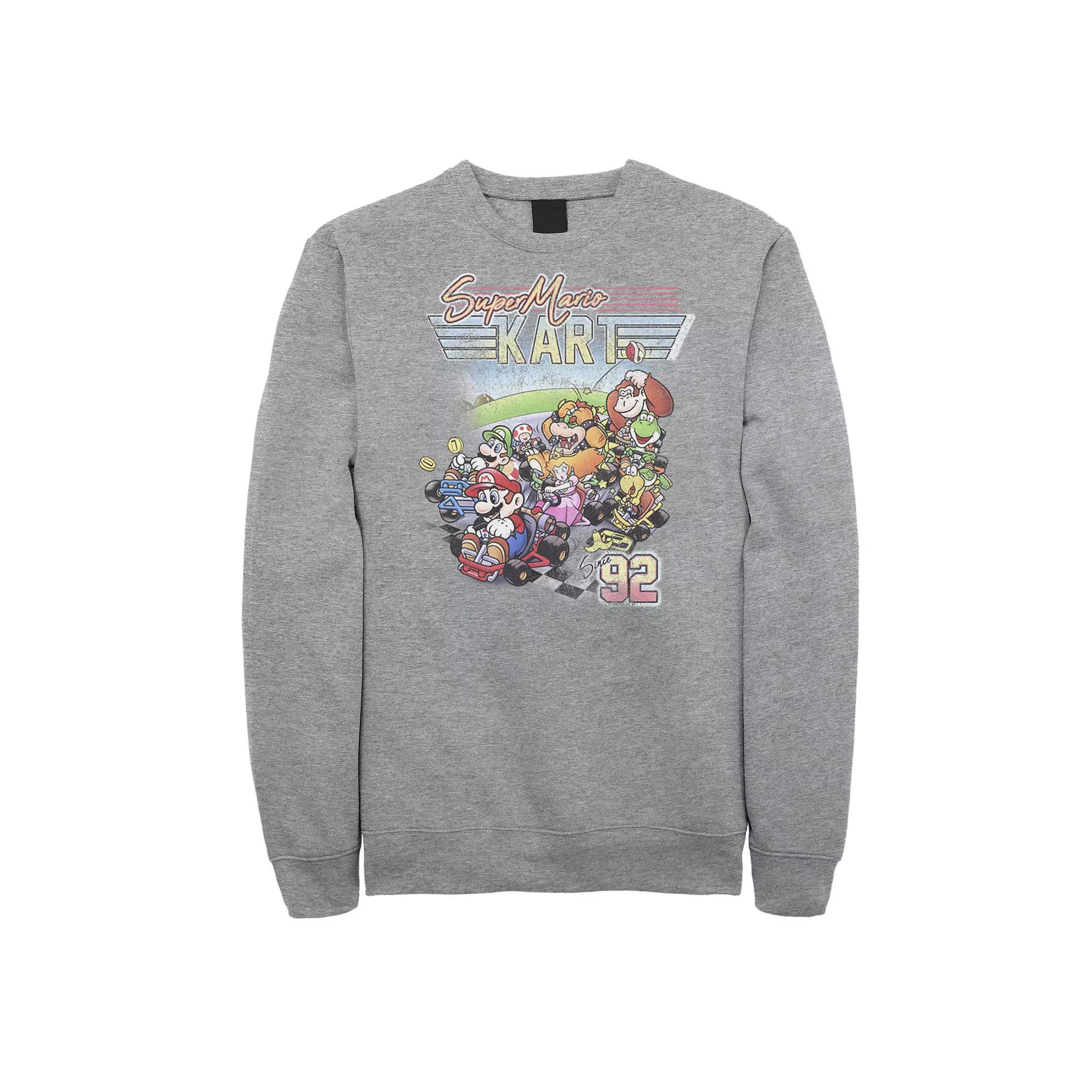 Big & Tall Nintendo Super Mario Kart Distressed Poster Fleece Sweatshirt, Men's,  Product Image