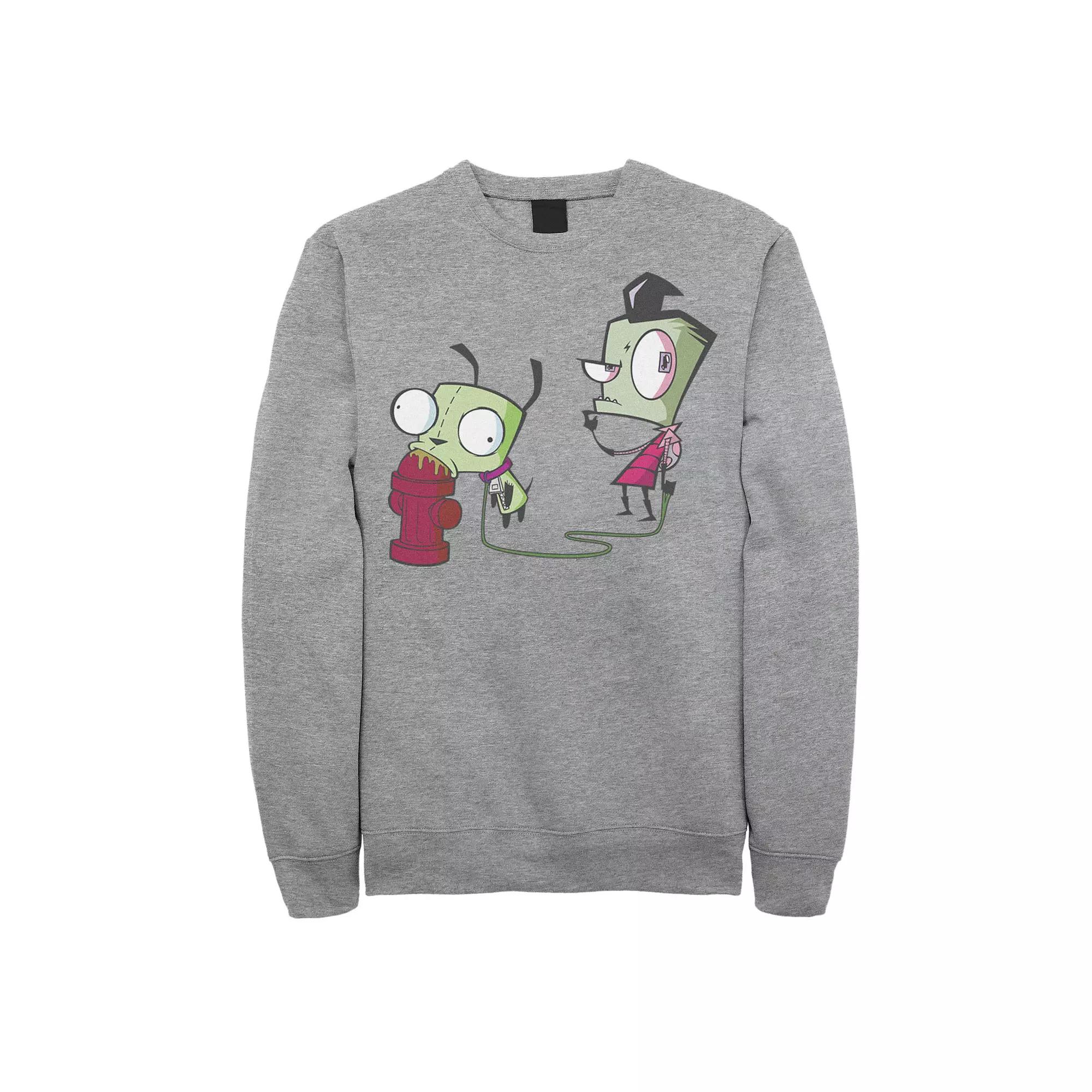 Men's Nickelodeon Invader Zim Walking Gir Fire Hydrant Portrait Graphic Fleece Pullover,  Product Image