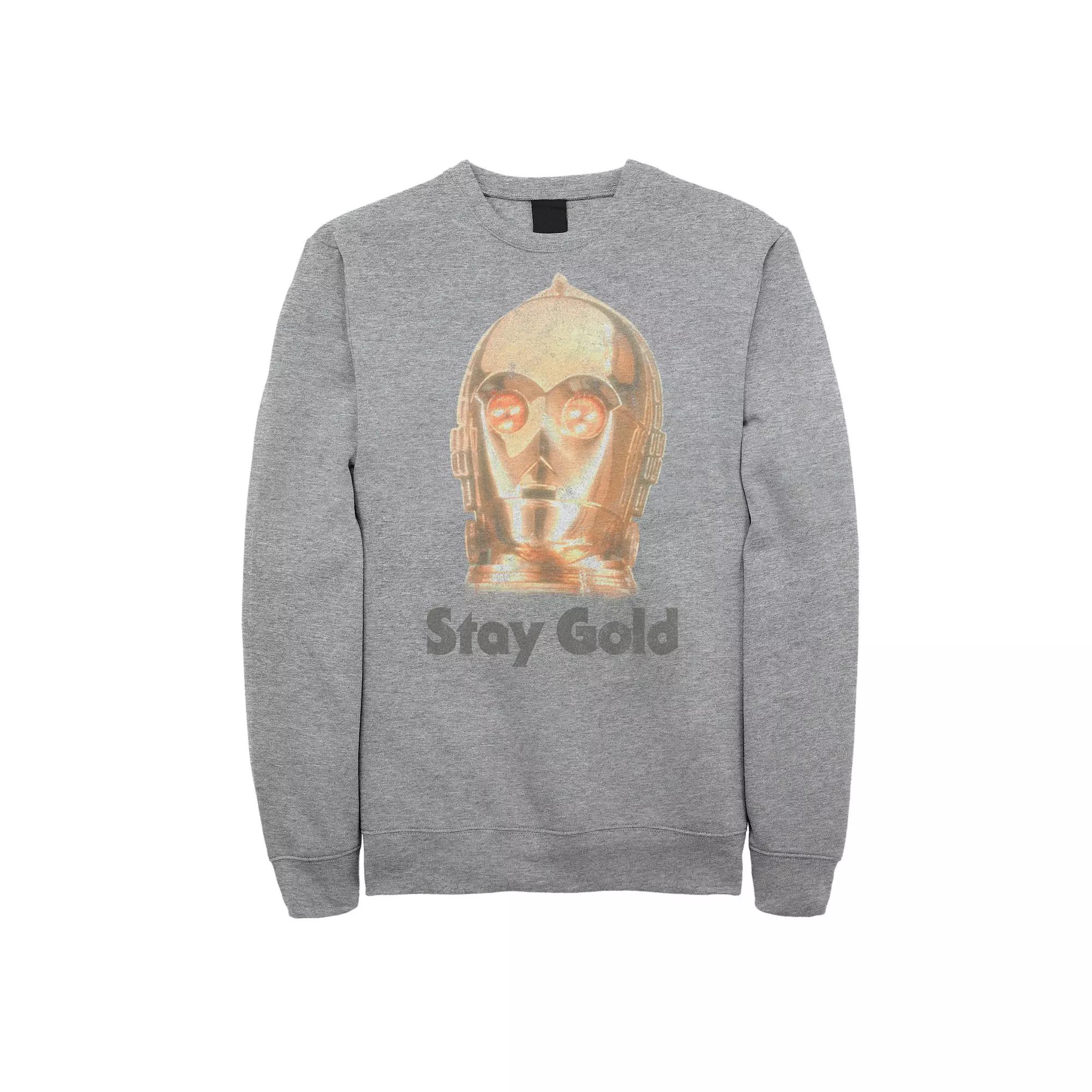 Men's Star Wars The Rise of Skywalker C-3PO Stay Gold Fleece Graphic Top,  Product Image