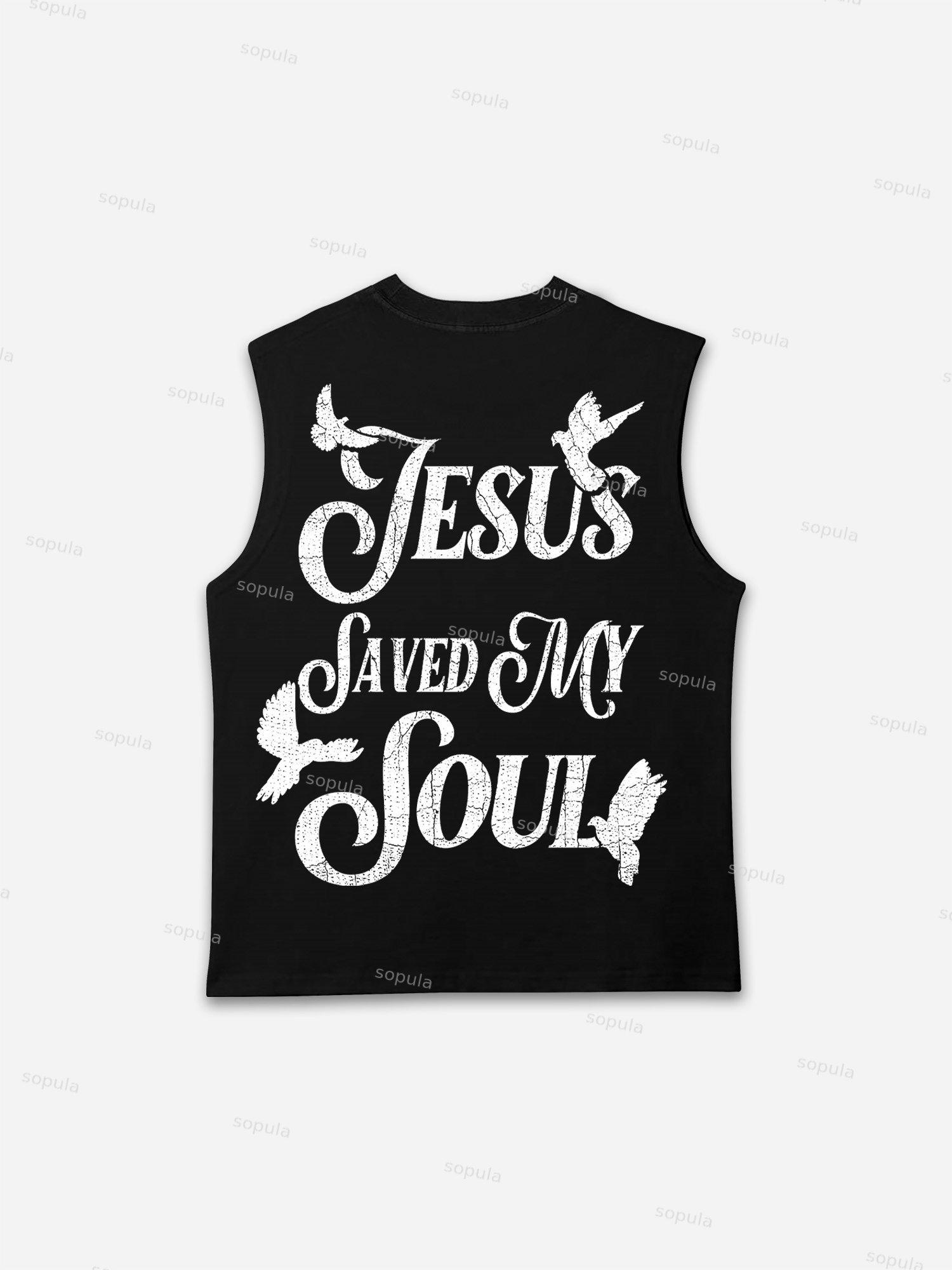 Jesus Saved My Soul Print Tank Top Product Image