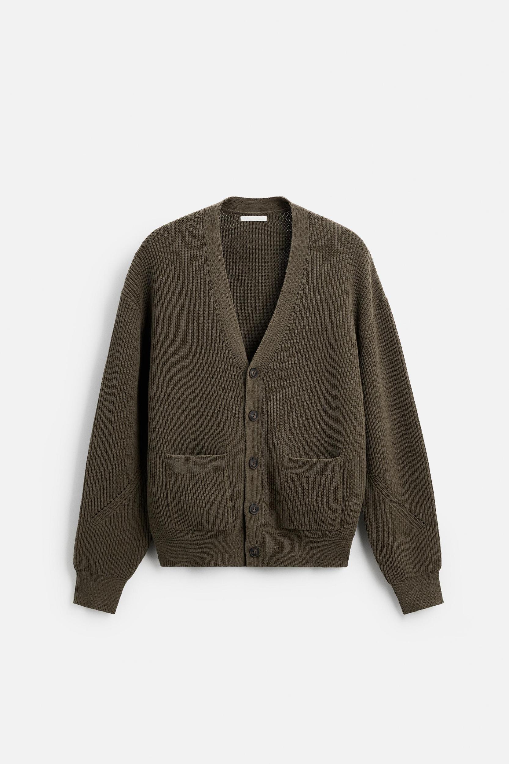 RELAXED FIT COTTON BLEND CARDIGAN Product Image