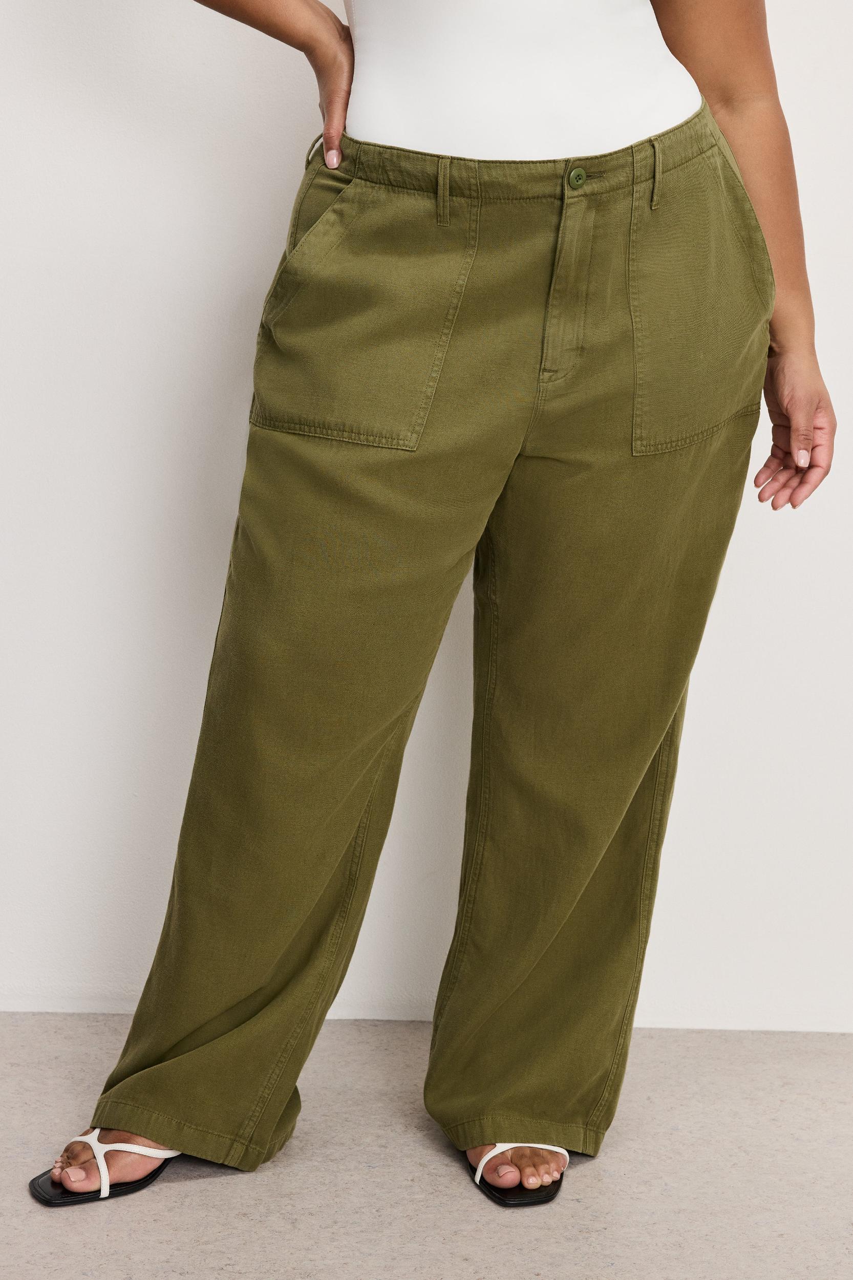 LITE LINEN PANTS | MARTINI OLIVE002 Product Image
