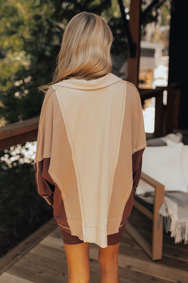 Espresso Please Color Block Sweatshirt Product Image