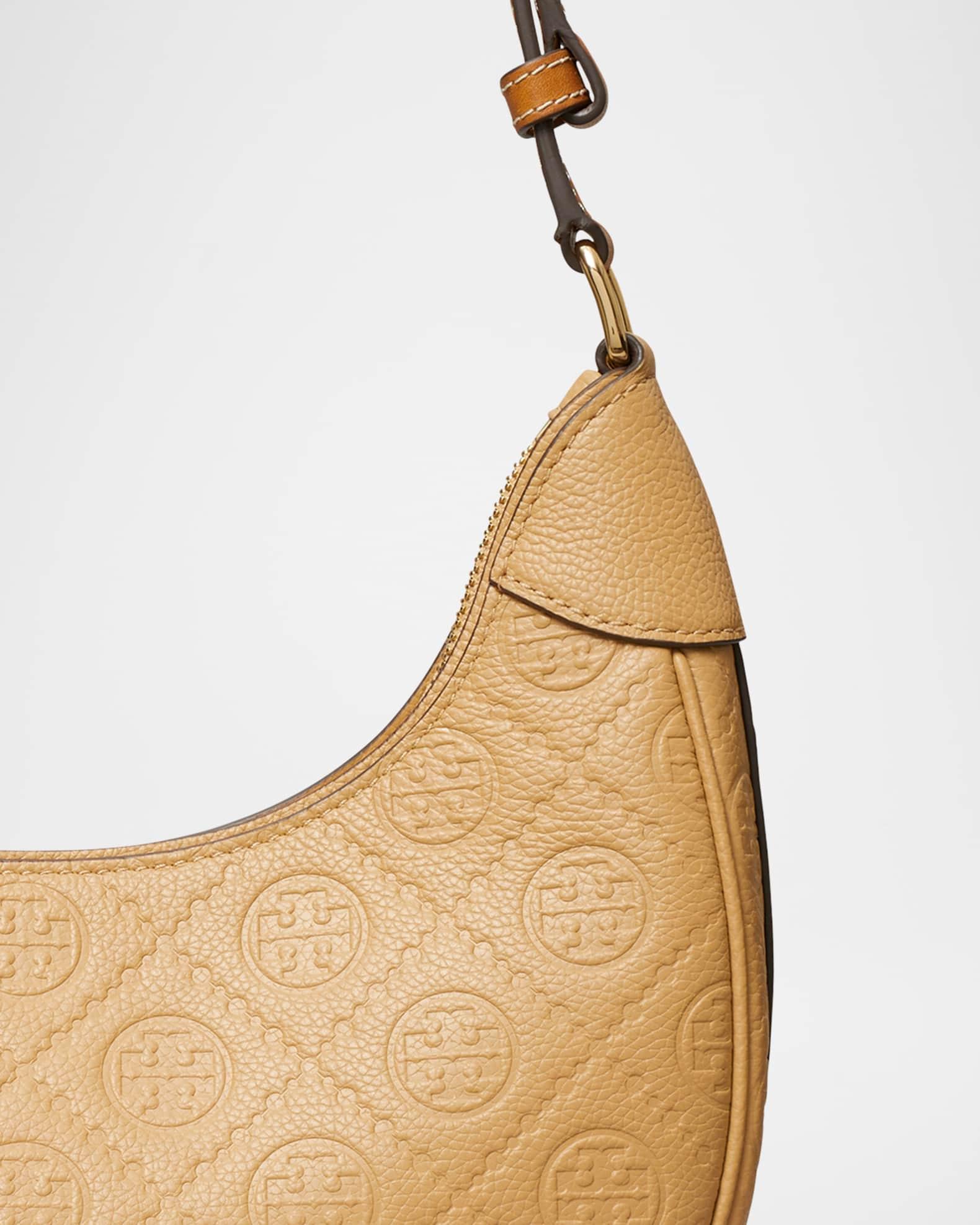 T Monogram Soft Pebbled Crescent Bag  Product Image
